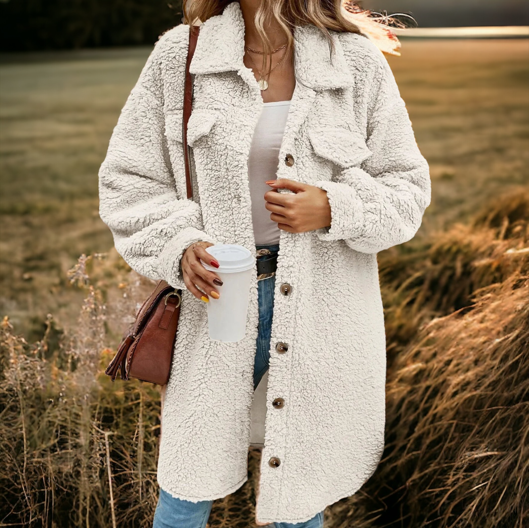 Elin | Hyggelig Teddykappe til Efterår & Vinter